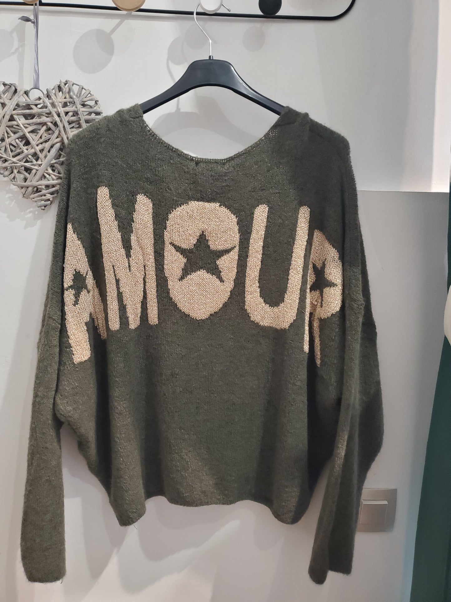 Pull amour - Vert kaki