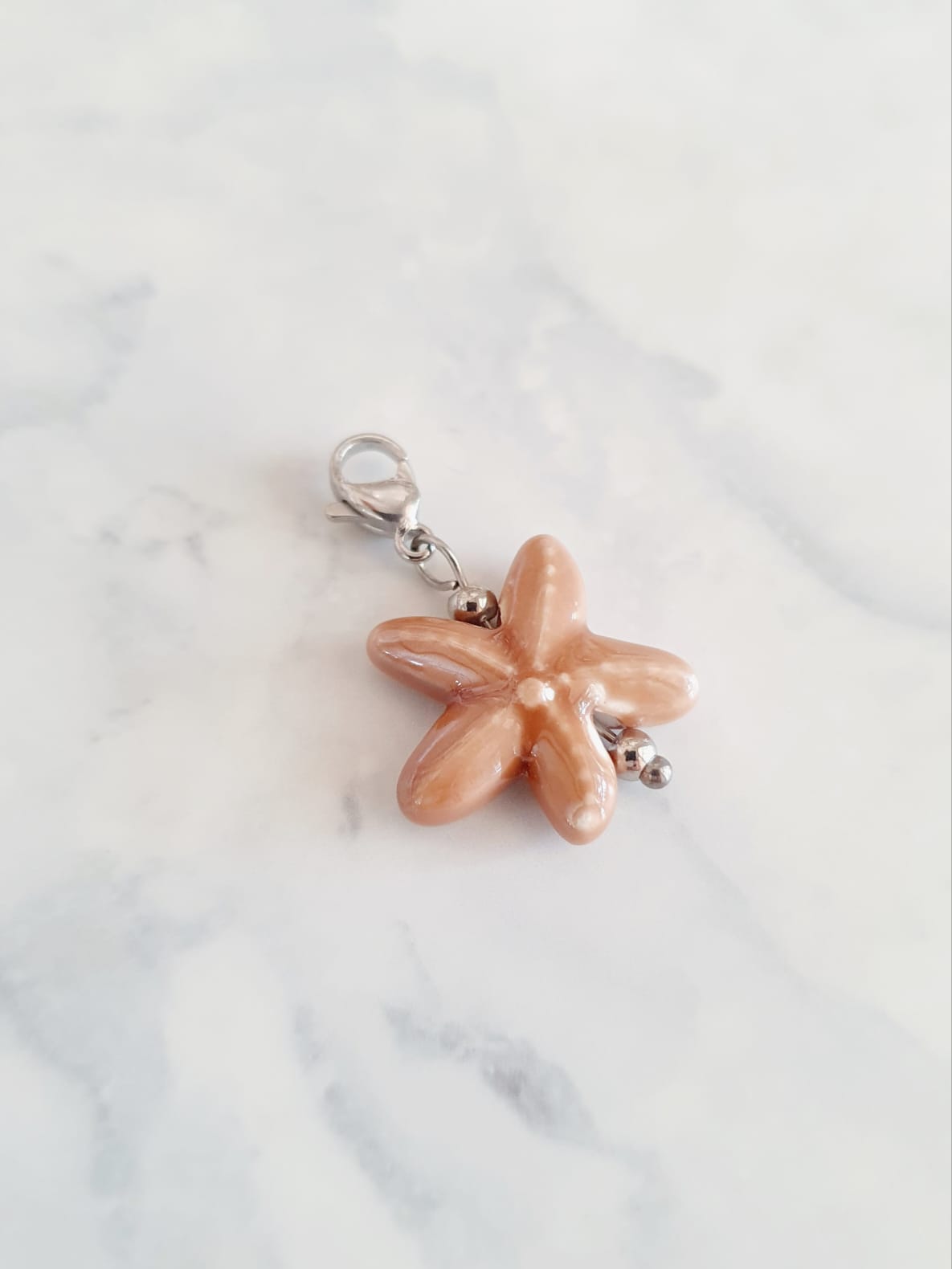 Charm étoile de mer - argenté / rose brun