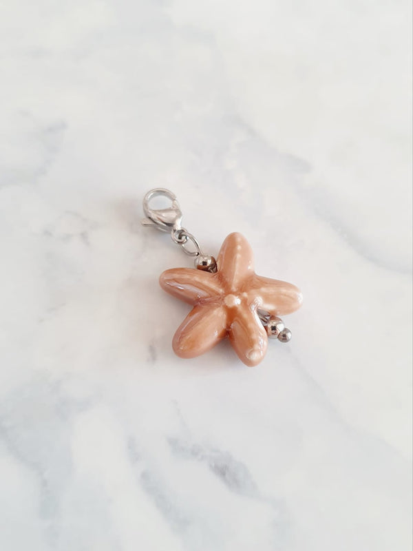 Charm étoile de mer - argenté / rose brun