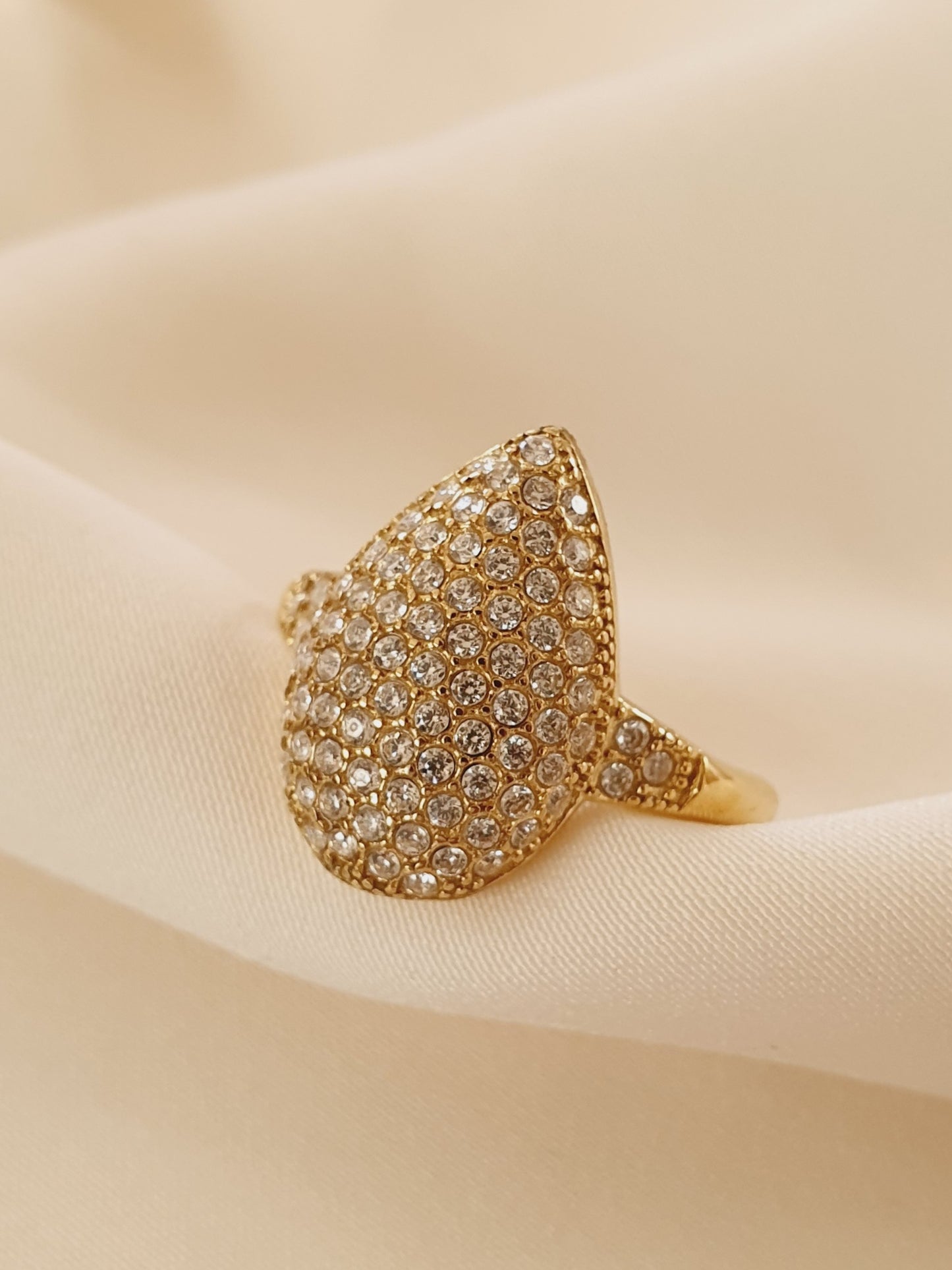 Bague goutte zircons - Coloris au choix