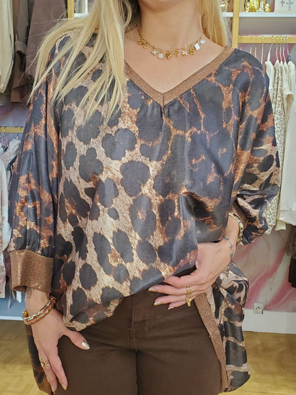 Tunique poncho oversize imprimée Frida