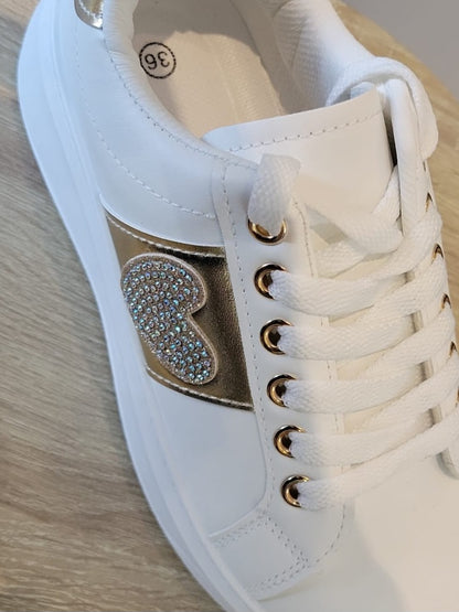 Baskets coeur strass