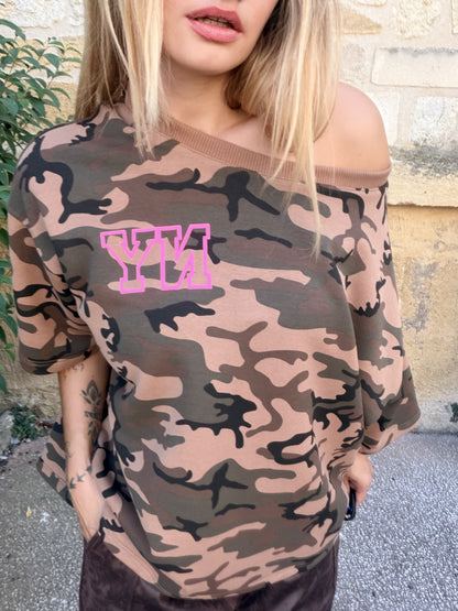 Sweat oversize camouflage