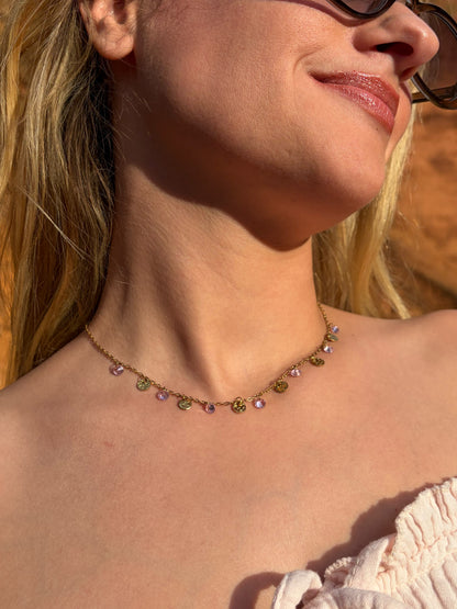 Collier LYSELIA | doré - rose