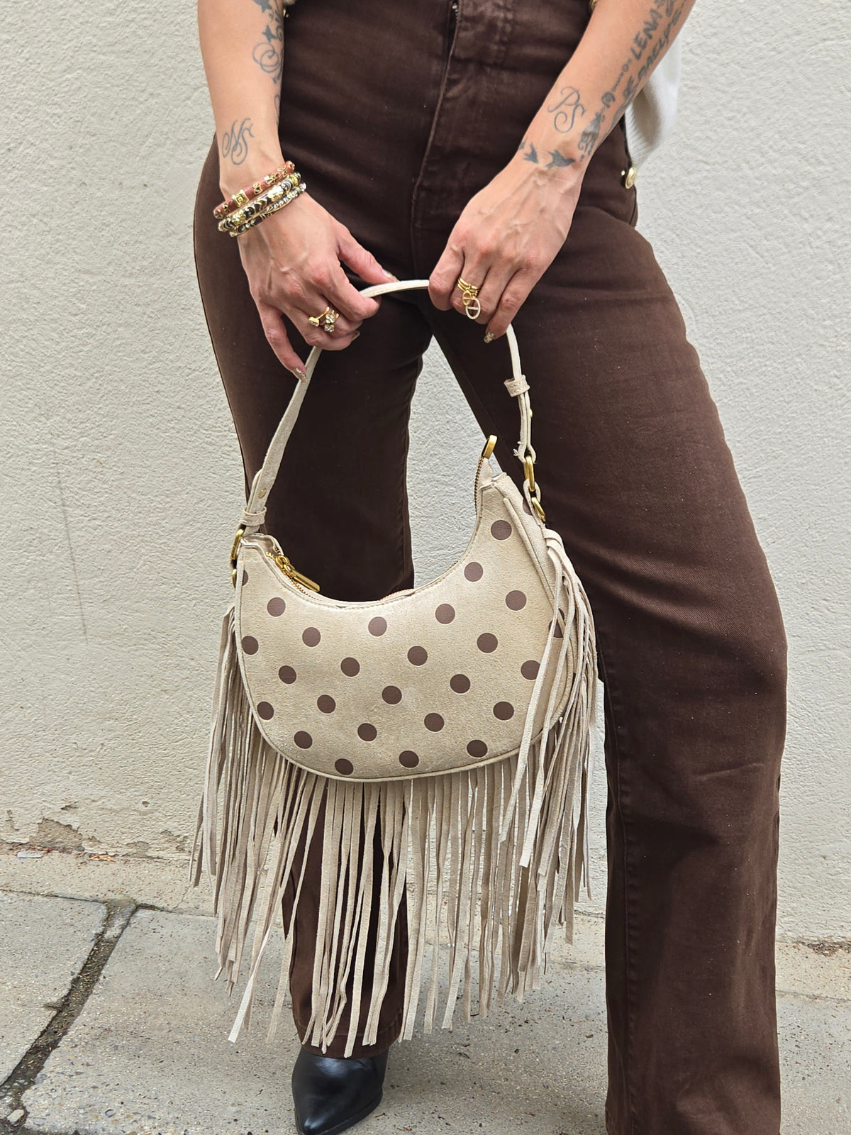Sac NAVA à pois et franges