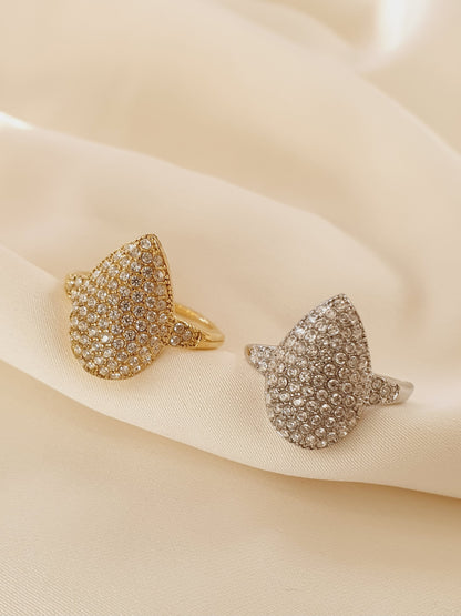 Bague goutte zircons - Coloris au choix