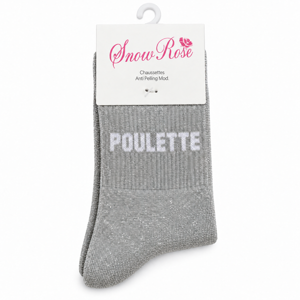 Chaussettes pailletées à message POULETTE | COULEUR ALÉATOIRE