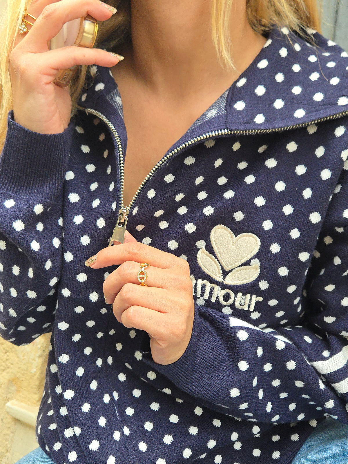Gilet AMOUR pois