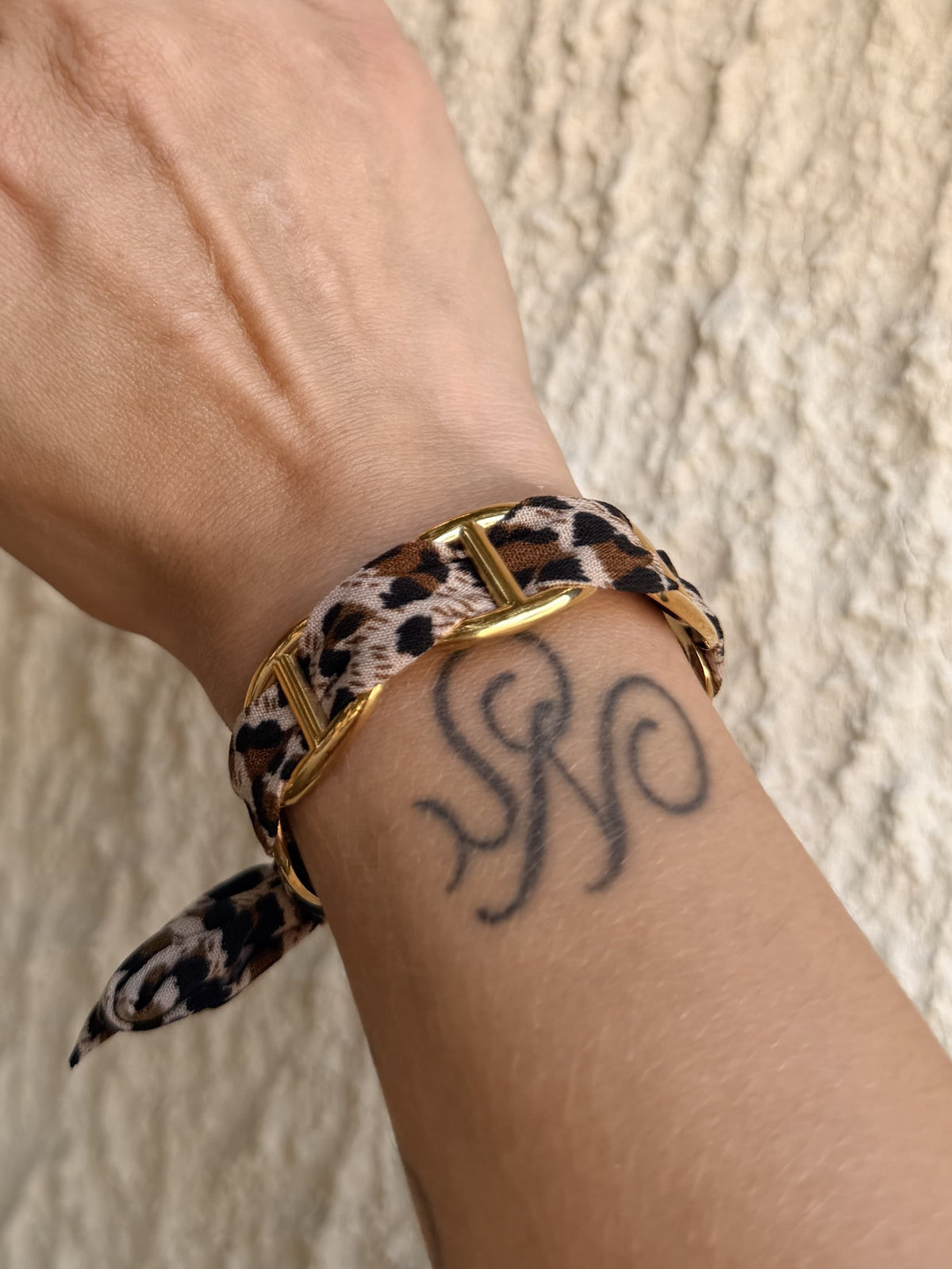 Bracelet BAHIA grand modèle - doré | léopard
