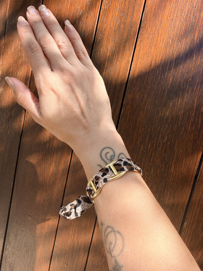 Bracelet BAHIA grand modèle - doré | léopard