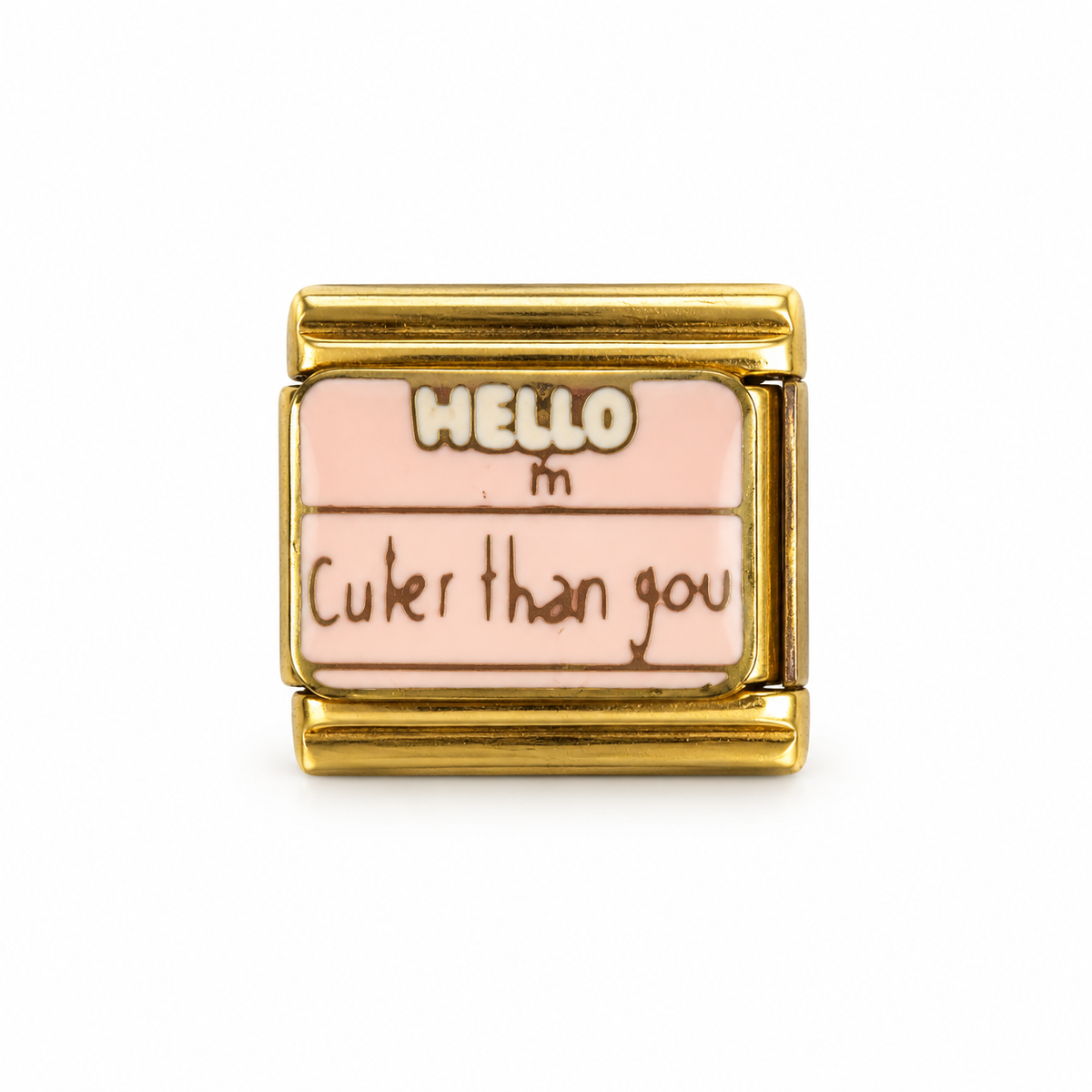 Charm italien Hello I'm cuter than you - doré