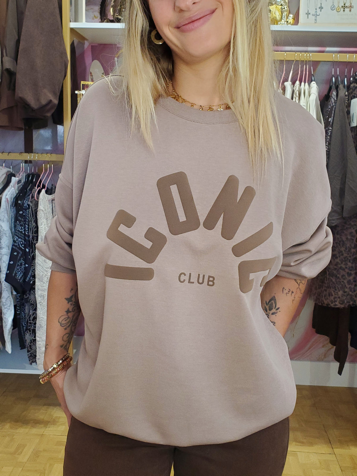 Sweat oversize ICONIC taupe