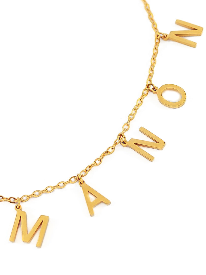 Collier prénom petites lettres personnalisé - doré
