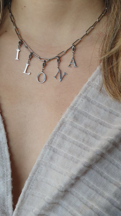 Charms lettres initiales - argenté