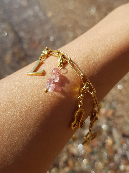 Bracelet maillons striés - doré