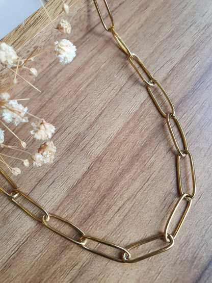 Collier maillons ovales - doré
