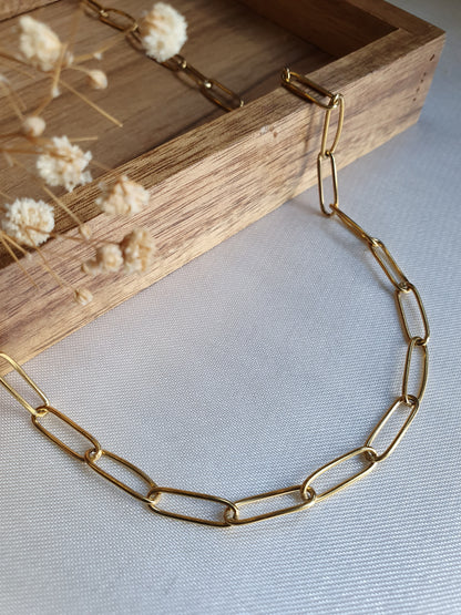 Collier maillons ovales - doré