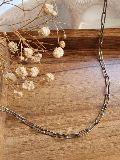 Collier petits maillons - argenté