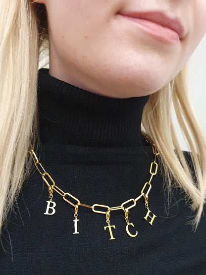 Collier BITCH - doré