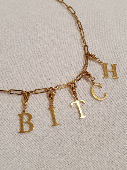 Collier BITCH - doré