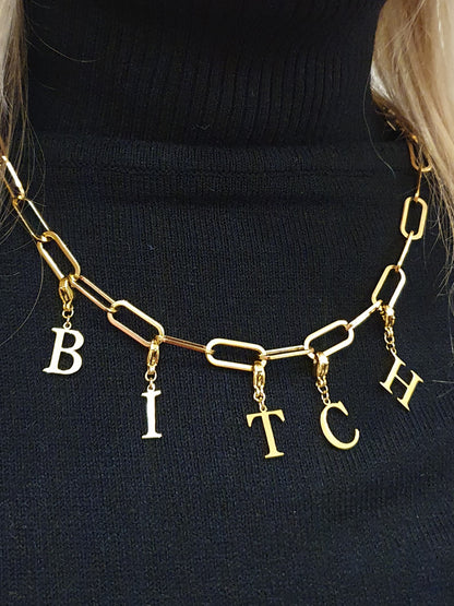 Collier BITCH - doré