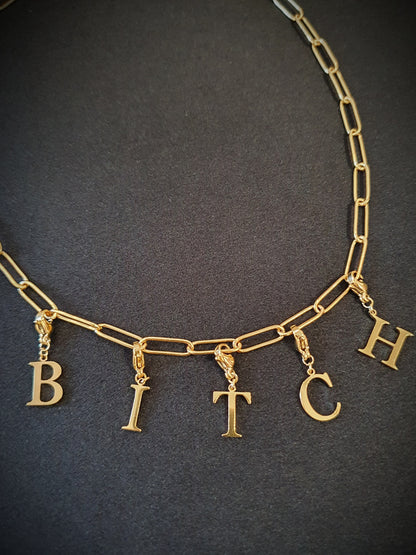 Collier BITCH - doré