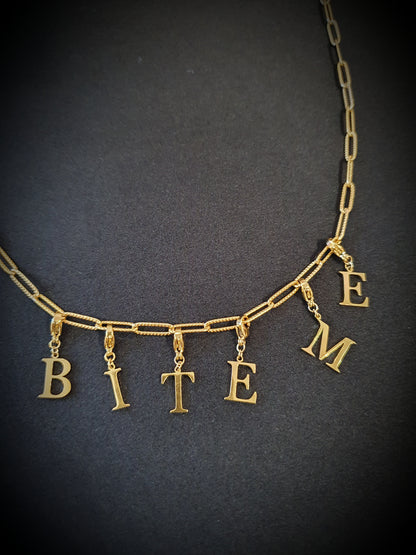 Collier BITE ME - doré