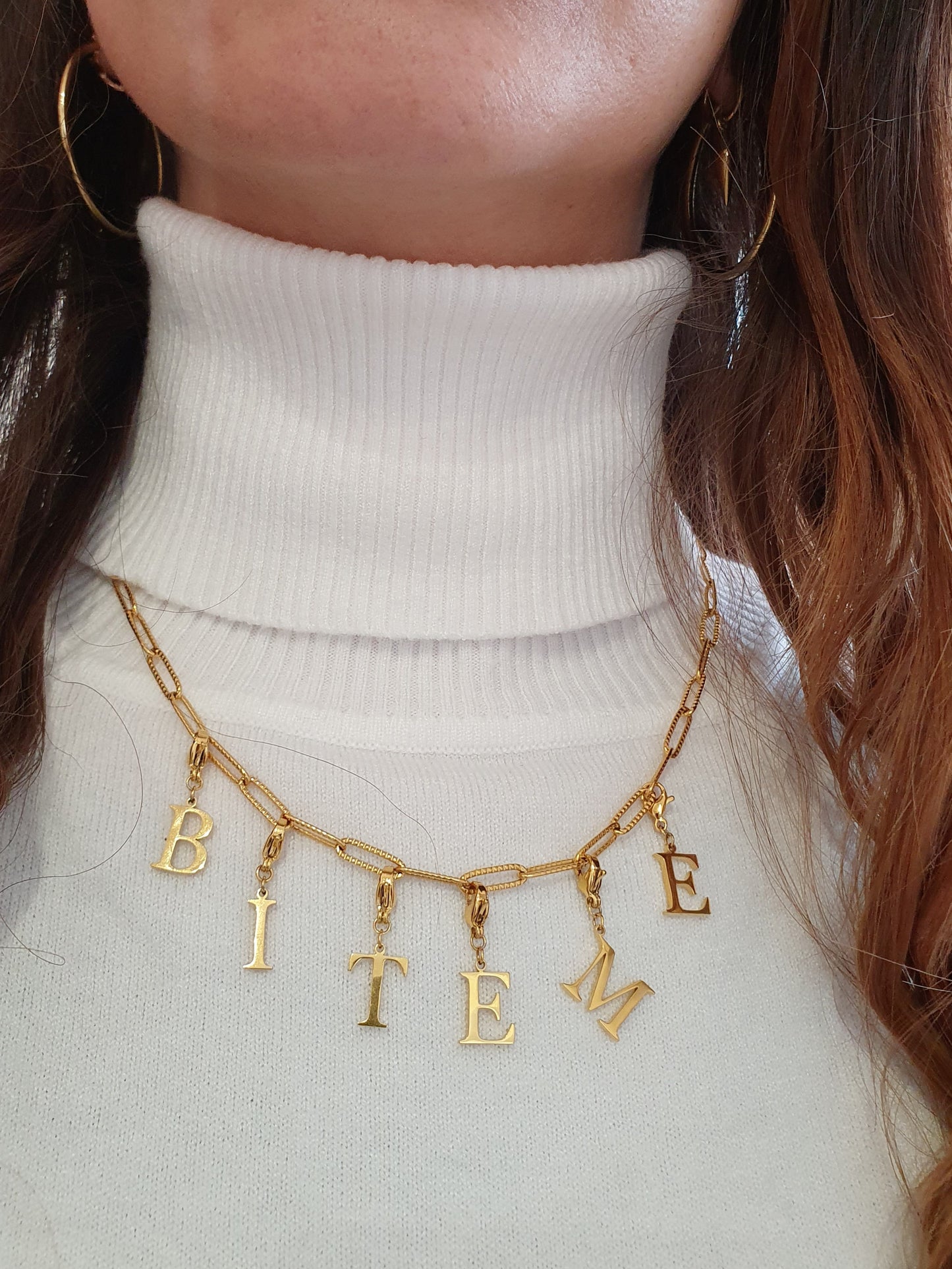 Collier BITE ME - doré