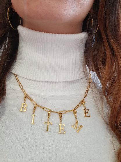 Collier BITE ME - doré