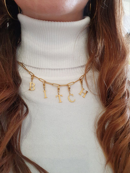 Collier BITCH - doré