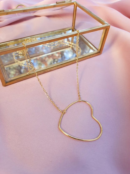 Collier grand coeur - doré