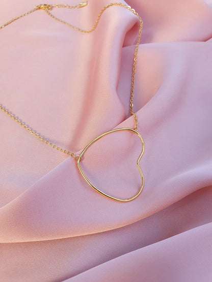 Collier grand coeur - doré