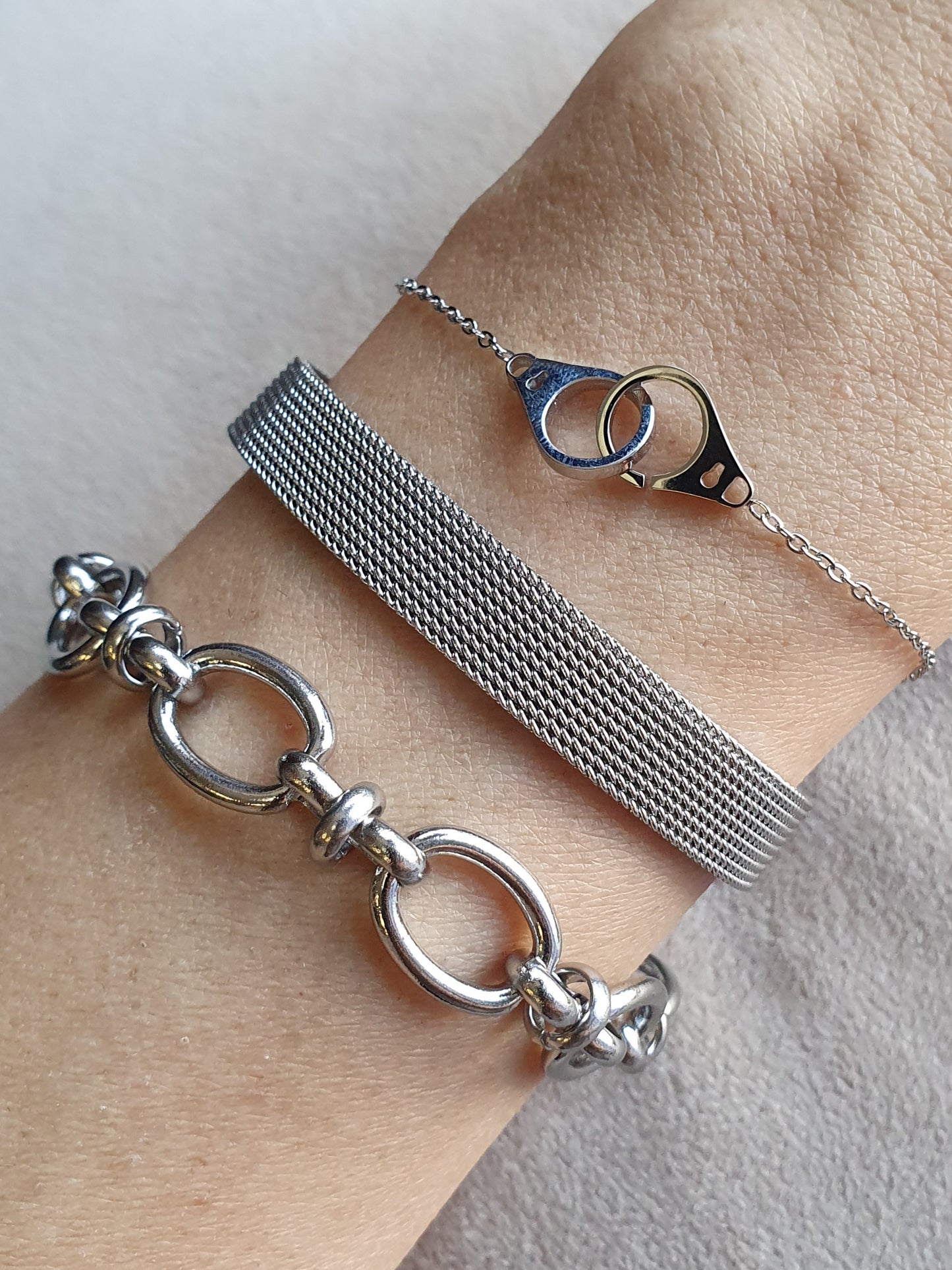 Bracelet menottes - argenté