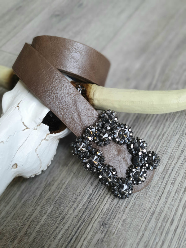 Ceinture marron & strass