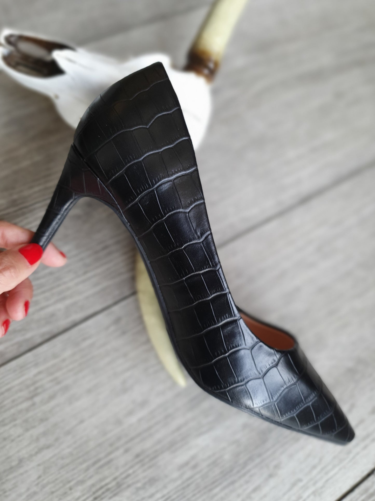 Escarpins similicuir noirs