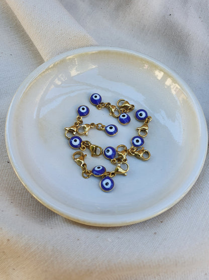 Charm oeil turc bleu - doré