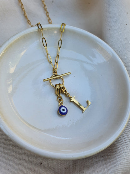 Charm oeil turc bleu - doré