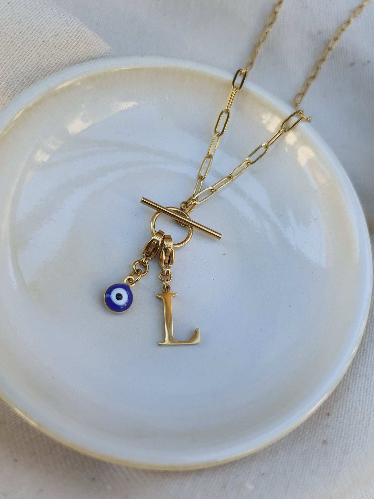 Charm oeil turc bleu - doré