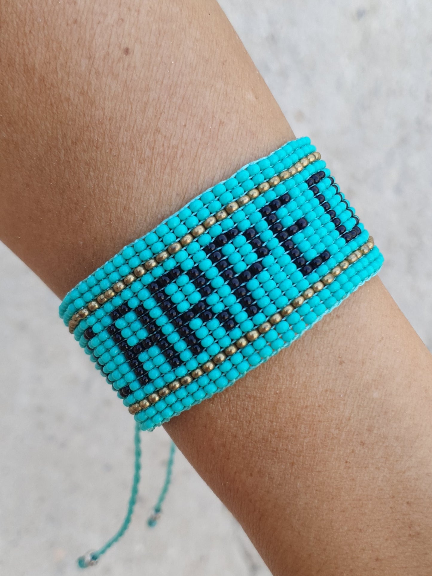 Bracelet perlé Carpe Diem - turquoise