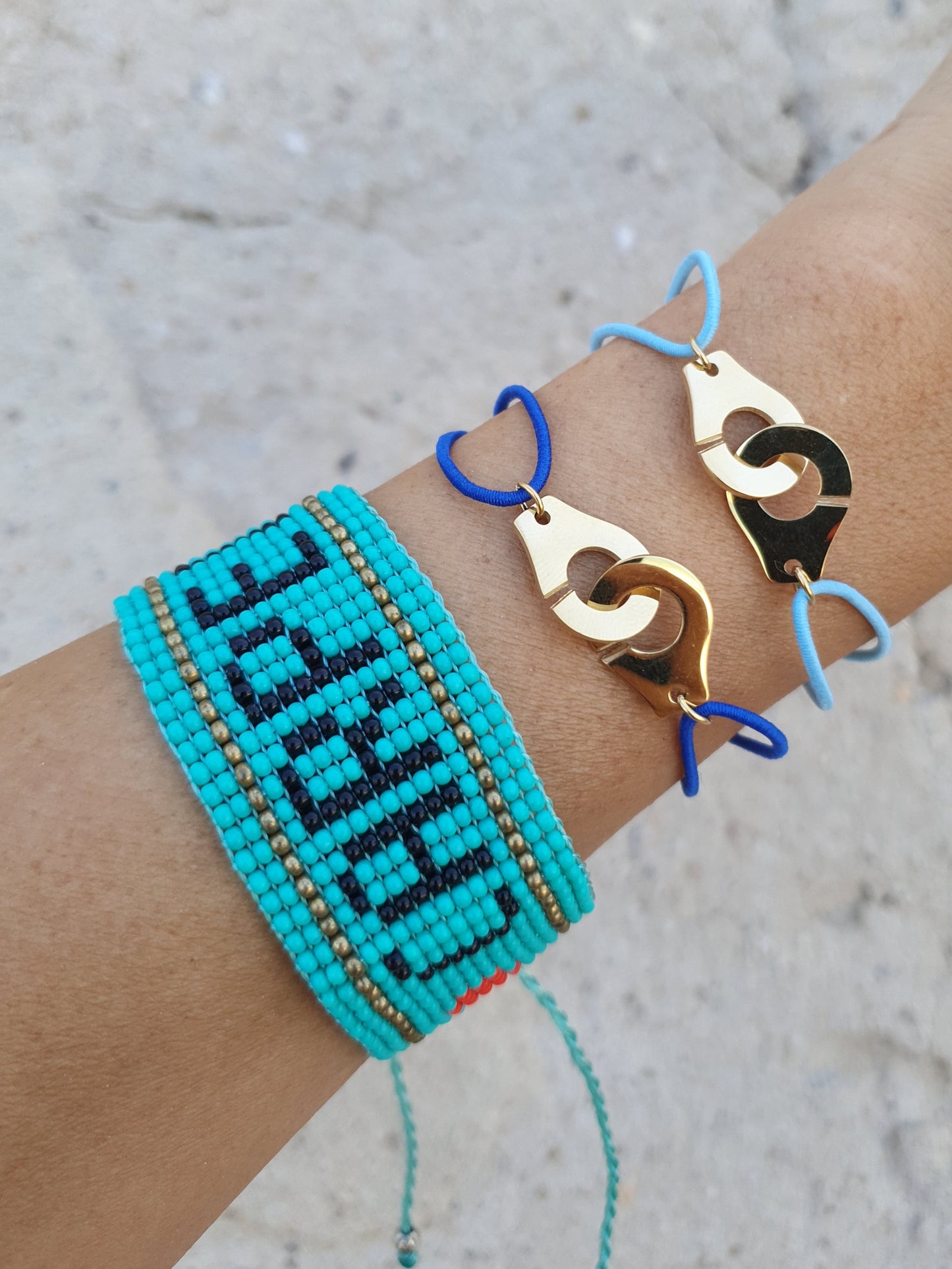 Bracelet perlé Carpe Diem - turquoise