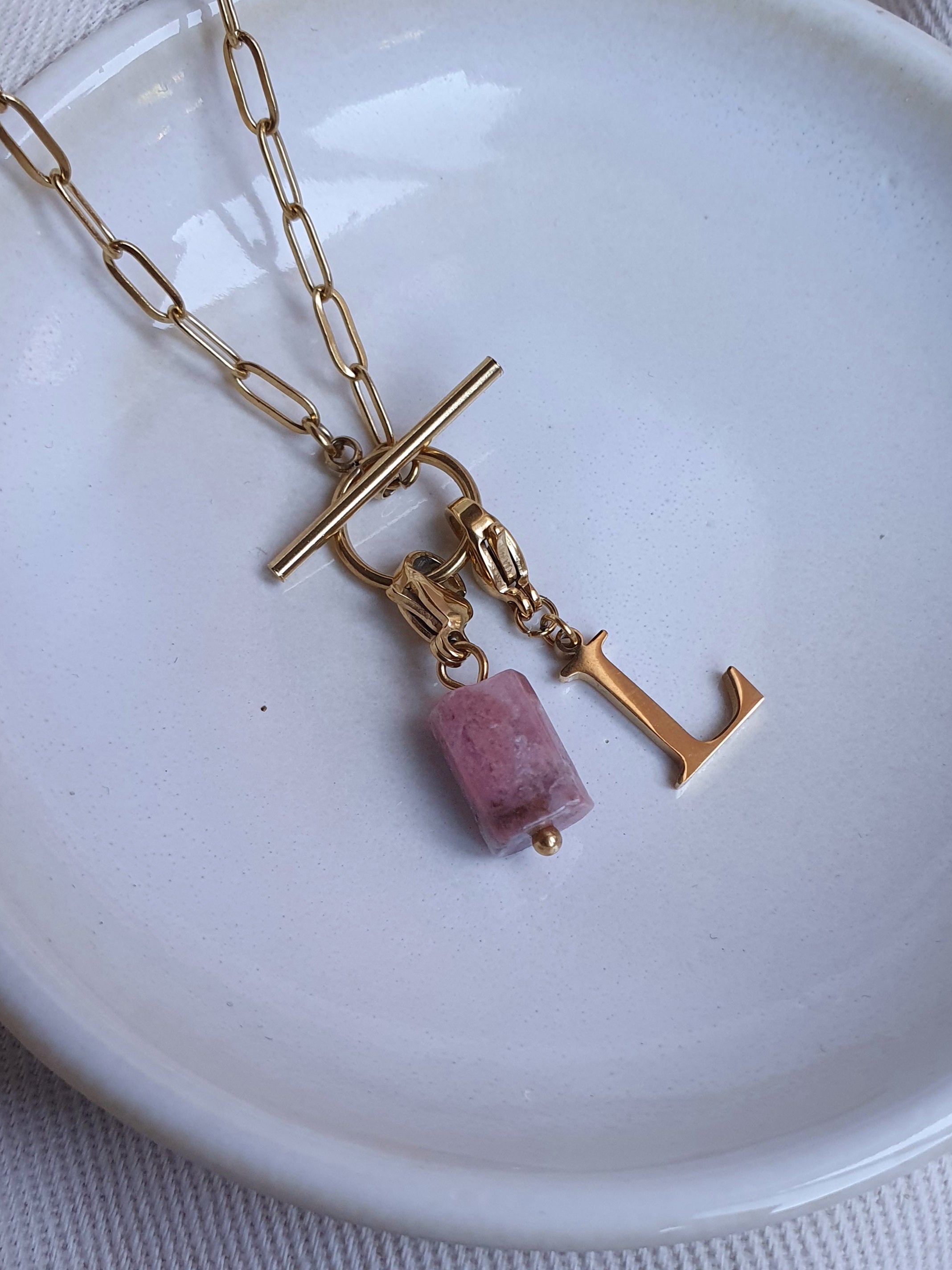 Pendentif Lettre J Doré Avec Pierres - Breloque Pour Collier, Bracelet, Boucles D'oreilles, Cadeau Personnalisé