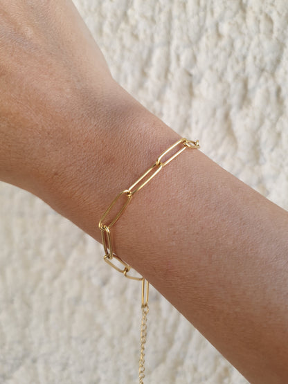 Bracelet maillons ovales - doré