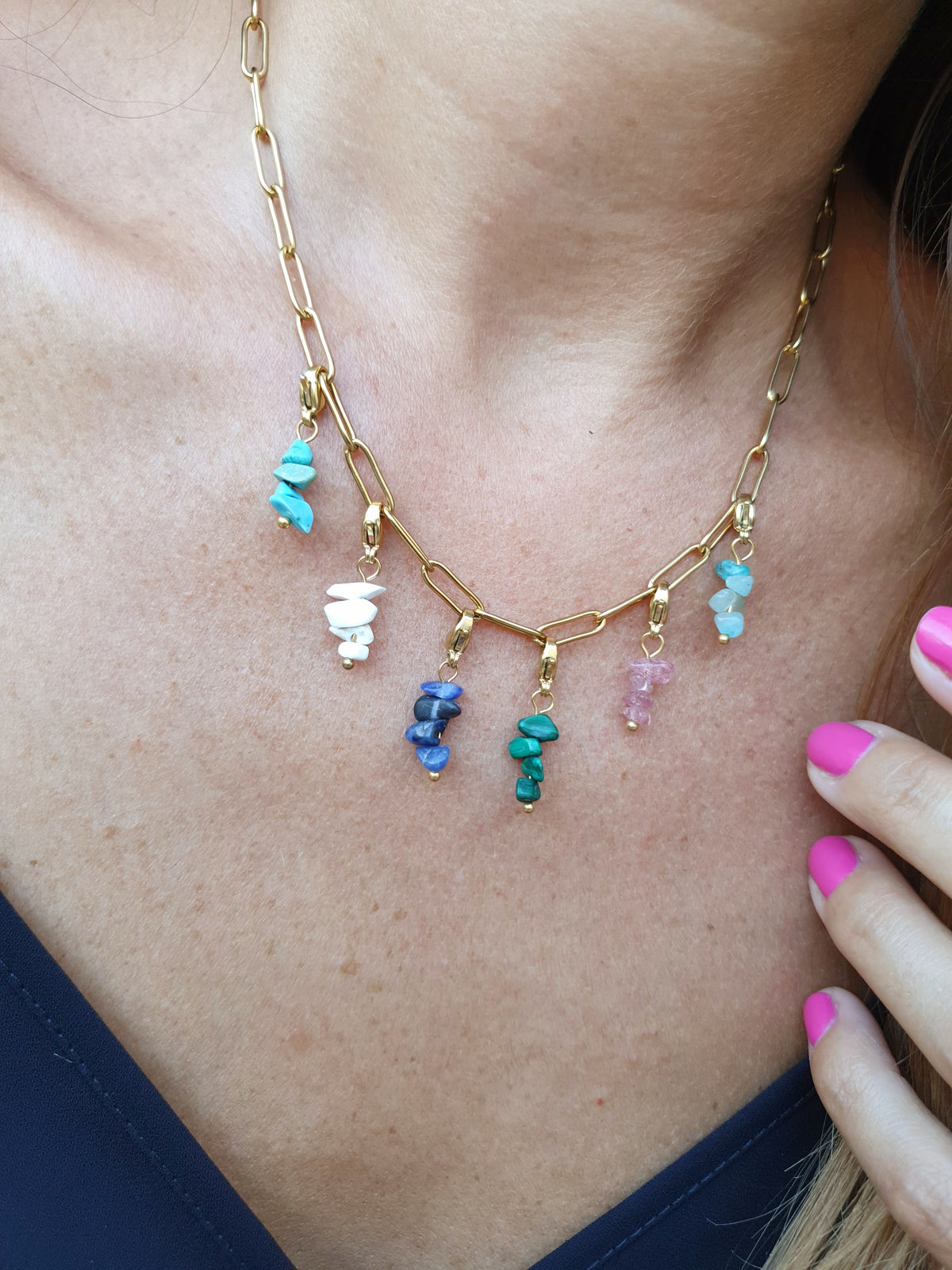 Charm grappe - pierre naturelle Amazonite