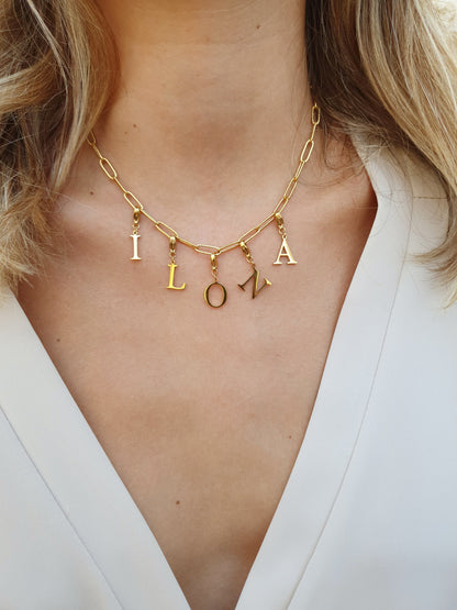 Charms lettres initiales - doré