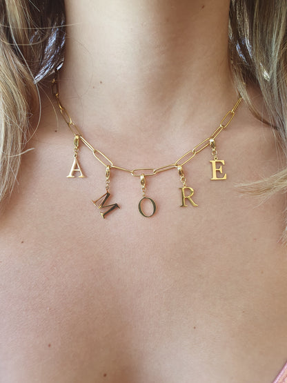 Charms lettres initiales - doré