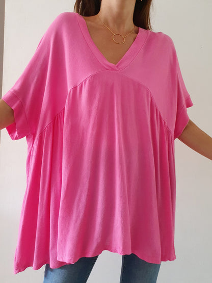 Blouse oversize rose