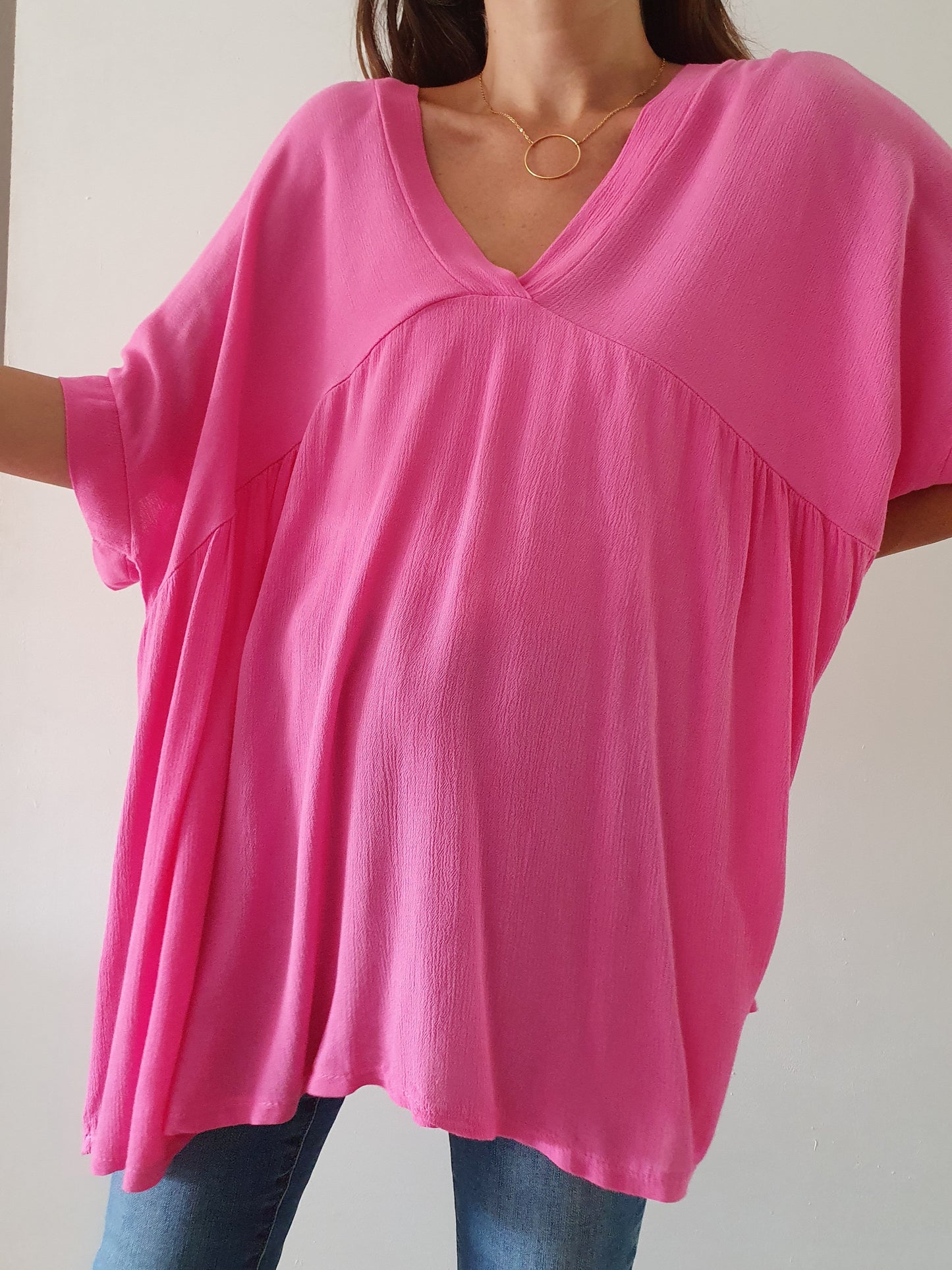 Blouse oversize rose