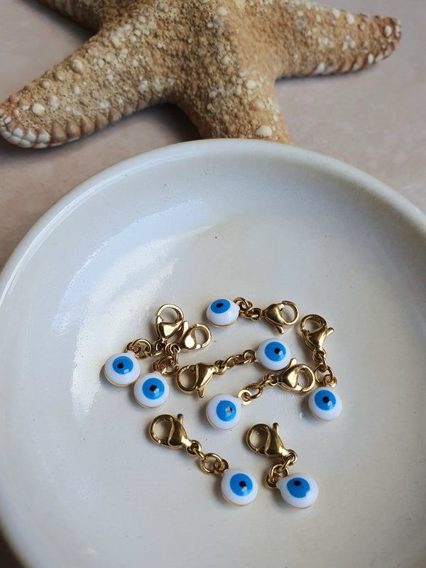Charm oeil turc blanc - doré