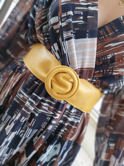 Ceinture en similicuir jaune