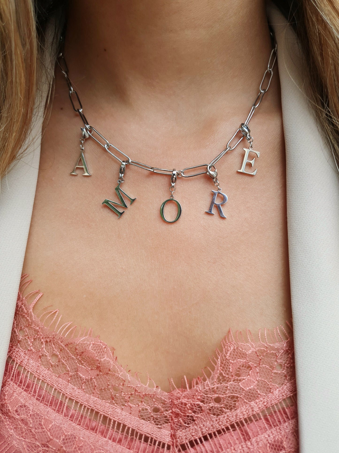 Charms lettres initiales - argenté